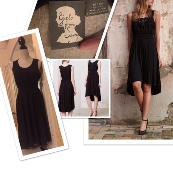 Anthropologie Girl from Savoy Annabel Black Midi Dress Size MP - Picture 4 of 7